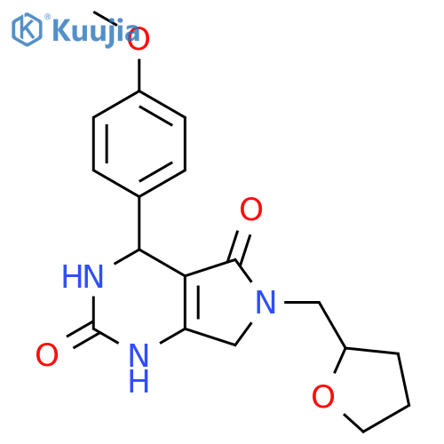 4-(4-methoxyphenyl)-6-(oxolan-2-yl)methyl-1H,2H,3H,4H,5H,6H,7H-pyrrolo3,4-dpyrimidine-2,5-dione structure