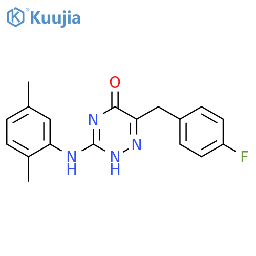 3-(2,5-dimethylphenyl)amino-6-(4-fluorophenyl)methyl-4,5-dihydro-1,2,4-triazin-5-one structure