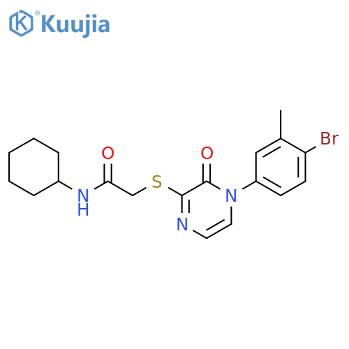 2-{4-(4-bromo-3-methylphenyl)-3-oxo-3,4-dihydropyrazin-2-ylsulfanyl}-N-cyclohexylacetamide structure