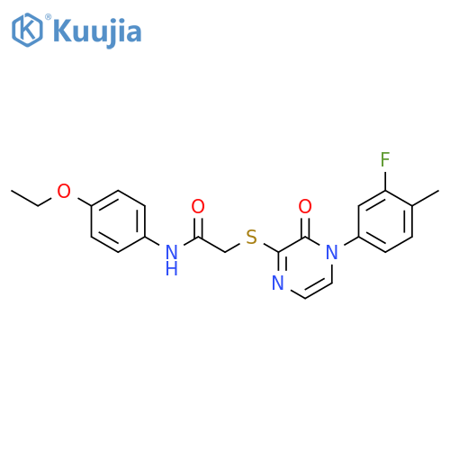 N-(4-ethoxyphenyl)-2-{4-(3-fluoro-4-methylphenyl)-3-oxo-3,4-dihydropyrazin-2-ylsulfanyl}acetamide structure