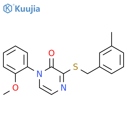 1-(2-methoxyphenyl)-3-{(3-methylphenyl)methylsulfanyl}-1,2-dihydropyrazin-2-one structure