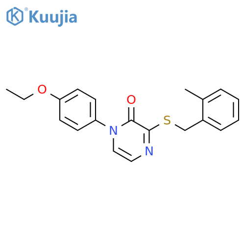 1-(4-ethoxyphenyl)-3-{(2-methylphenyl)methylsulfanyl}-1,2-dihydropyrazin-2-one structure