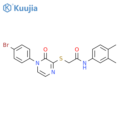 2-{4-(4-bromophenyl)-3-oxo-3,4-dihydropyrazin-2-ylsulfanyl}-N-(3,4-dimethylphenyl)acetamide structure