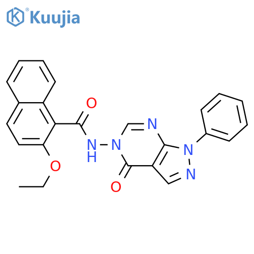2-ethoxy-N-{4-oxo-1-phenyl-1H,4H,5H-pyrazolo3,4-dpyrimidin-5-yl}naphthalene-1-carboxamide structure