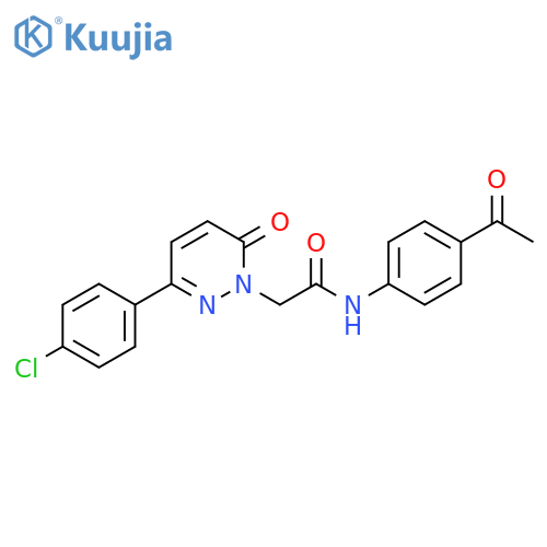 N-(4-acetylphenyl)-2-3-(4-chlorophenyl)-6-oxo-1,6-dihydropyridazin-1-ylacetamide structure