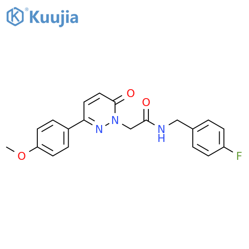 N-(4-fluorophenyl)methyl-2-3-(4-methoxyphenyl)-6-oxo-1,6-dihydropyridazin-1-ylacetamide structure