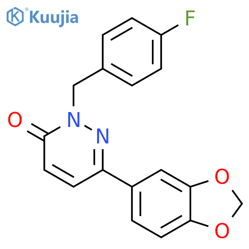 6-(2H-1,3-benzodioxol-5-yl)-2-(4-fluorophenyl)methyl-2,3-dihydropyridazin-3-one structure