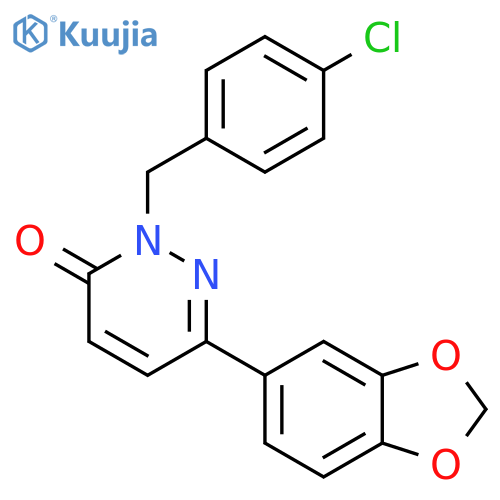 6-(2H-1,3-benzodioxol-5-yl)-2-(4-chlorophenyl)methyl-2,3-dihydropyridazin-3-one structure