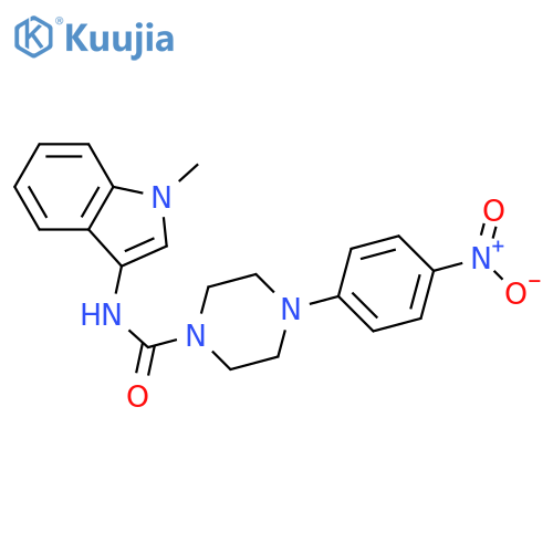 N-(1-methyl-1H-indol-3-yl)-4-(4-nitrophenyl)piperazine-1-carboxamide structure