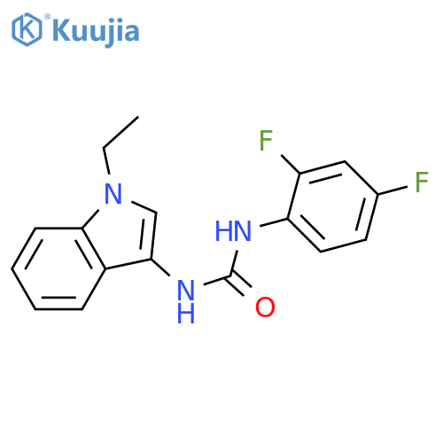 1-(2,4-difluorophenyl)-3-(1-ethyl-1H-indol-3-yl)urea structure