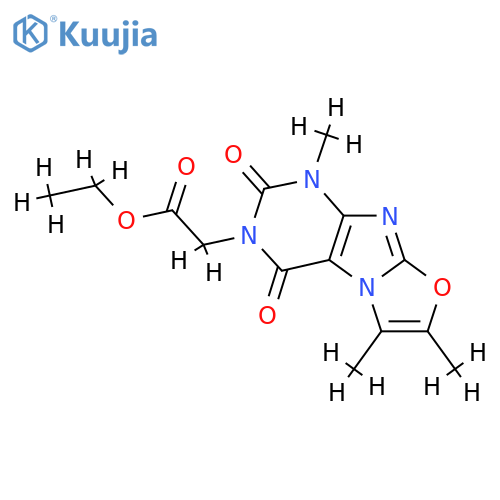 ethyl 2-{1,6,7-trimethyl-2,4-dioxo-1H,2H,3H,4H-1,3oxazolo3,2-gpurin-3-yl}acetate structure