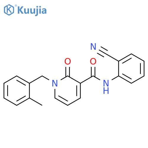 N-(2-cyanophenyl)-1-(2-methylphenyl)methyl-2-oxo-1,2-dihydropyridine-3-carboxamide structure
