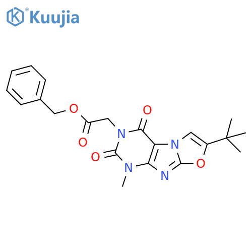 benzyl 2-{7-tert-butyl-1-methyl-2,4-dioxo-1H,2H,3H,4H-1,3oxazolo3,2-gpurin-3-yl}acetate structure
