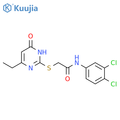 N-(3,4-dichlorophenyl)-2-(4-ethyl-6-oxo-1,6-dihydropyrimidin-2-yl)sulfanylacetamide structure