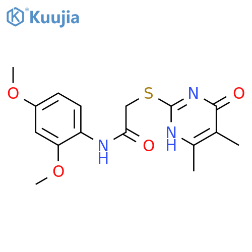N-(2,4-dimethoxyphenyl)-2-(4,5-dimethyl-6-oxo-1,6-dihydropyrimidin-2-yl)sulfanylacetamide structure