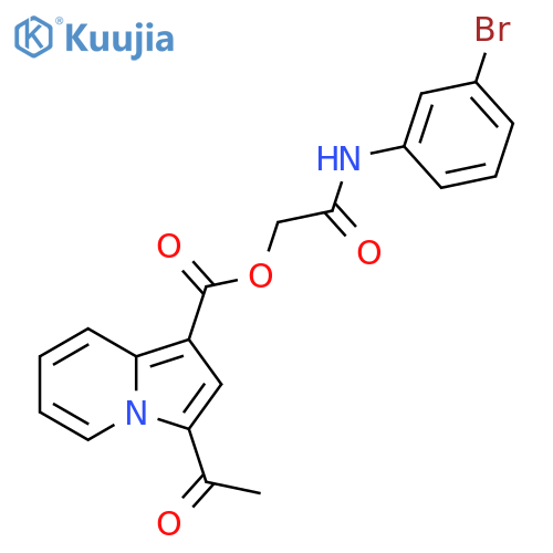 (3-bromophenyl)carbamoylmethyl 3-acetylindolizine-1-carboxylate structure