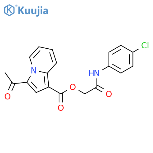 (4-chlorophenyl)carbamoylmethyl 3-acetylindolizine-1-carboxylate structure