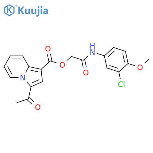 (3-chloro-4-methoxyphenyl)carbamoylmethyl 3-acetylindolizine-1-carboxylate structure