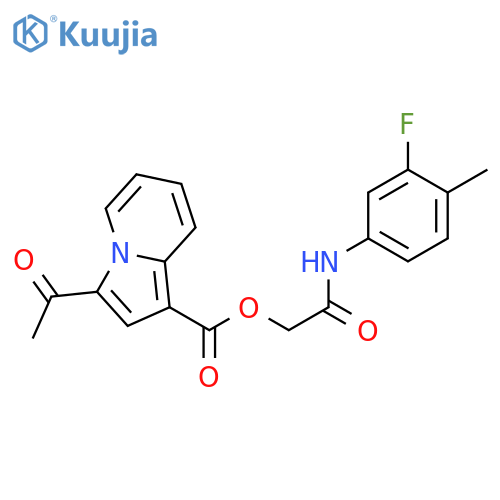 (3-fluoro-4-methylphenyl)carbamoylmethyl 3-acetylindolizine-1-carboxylate structure