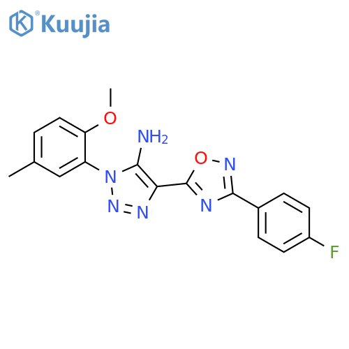 4-3-(4-fluorophenyl)-1,2,4-oxadiazol-5-yl-1-(2-methoxy-5-methylphenyl)-1H-1,2,3-triazol-5-amine structure