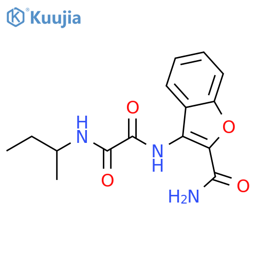 N-(butan-2-yl)-N'-(2-carbamoyl-1-benzofuran-3-yl)ethanediamide structure