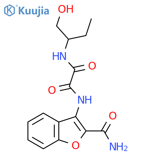 N'-(2-carbamoyl-1-benzofuran-3-yl)-N-(1-hydroxybutan-2-yl)ethanediamide structure