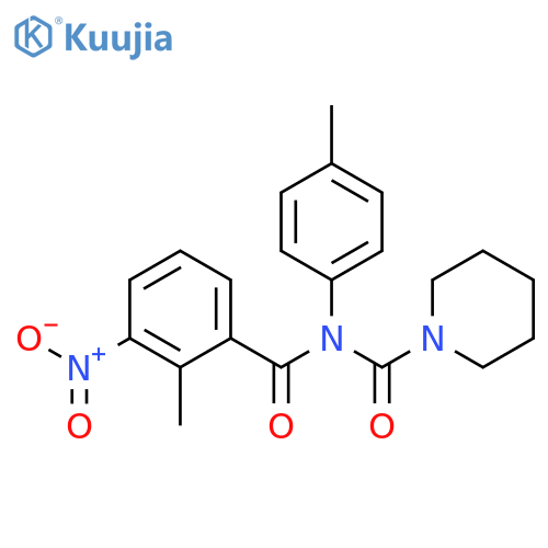 N-(2-methyl-3-nitrobenzoyl)-N-(4-methylphenyl)piperidine-1-carboxamide structure