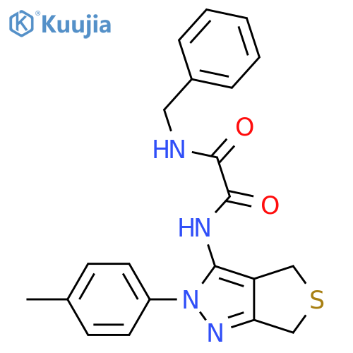 N'-benzyl-N-2-(4-methylphenyl)-2H,4H,6H-thieno3,4-cpyrazol-3-ylethanediamide structure