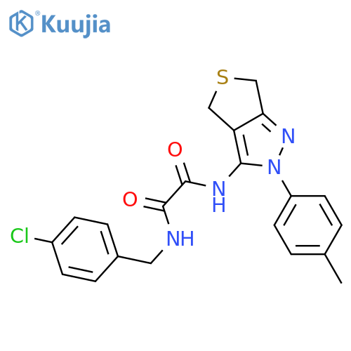 N'-(4-chlorophenyl)methyl-N-2-(4-methylphenyl)-2H,4H,6H-thieno3,4-cpyrazol-3-ylethanediamide structure
