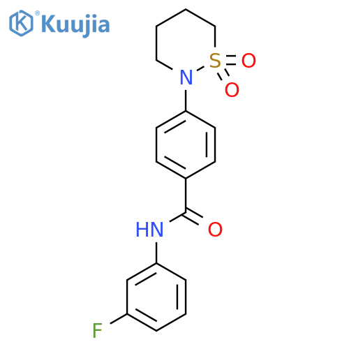 4-(1,1-dioxo-1lambda6,2-thiazinan-2-yl)-N-(3-fluorophenyl)benzamide structure