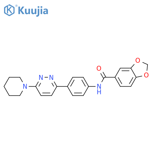 N-{4-6-(piperidin-1-yl)pyridazin-3-ylphenyl}-2H-1,3-benzodioxole-5-carboxamide structure