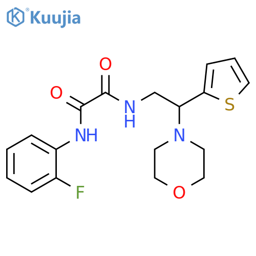 N'-(2-fluorophenyl)-N-2-(morpholin-4-yl)-2-(thiophen-2-yl)ethylethanediamide structure