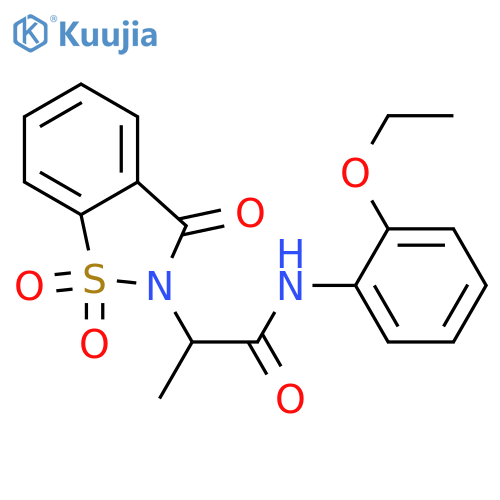 N-(2-ethoxyphenyl)-2-(1,1,3-trioxo-2,3-dihydro-1lambda6,2-benzothiazol-2-yl)propanamide structure