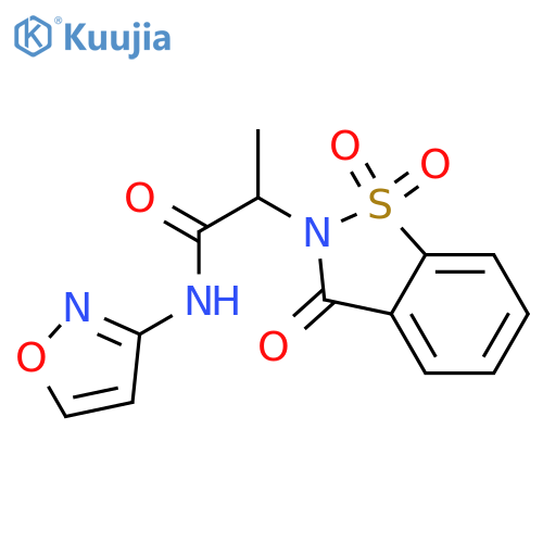 N-(1,2-oxazol-3-yl)-2-(1,1,3-trioxo-2,3-dihydro-1lambda6,2-benzothiazol-2-yl)propanamide structure