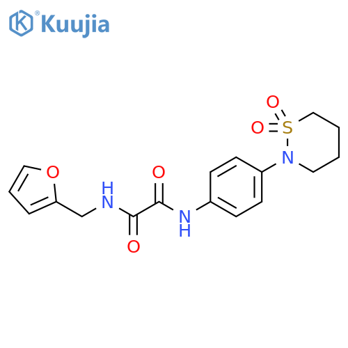 N'-4-(1,1-dioxo-1lambda6,2-thiazinan-2-yl)phenyl-N-(furan-2-yl)methylethanediamide structure