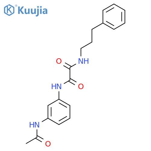 N-(3-acetamidophenyl)-N'-(3-phenylpropyl)ethanediamide structure