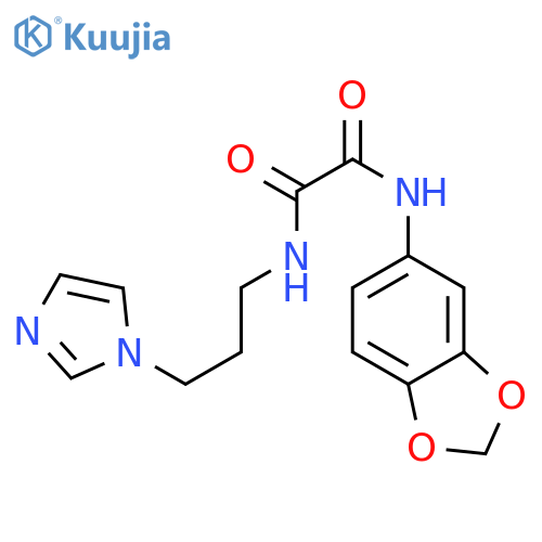 N'-(2H-1,3-benzodioxol-5-yl)-N-3-(1H-imidazol-1-yl)propylethanediamide structure
