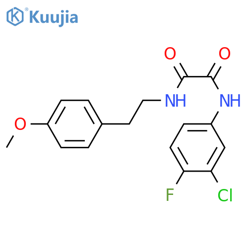 N-(3-chloro-4-fluorophenyl)-N'-2-(4-methoxyphenyl)ethylethanediamide structure