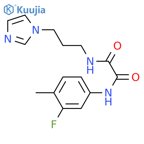 N'-(3-fluoro-4-methylphenyl)-N-3-(1H-imidazol-1-yl)propylethanediamide structure