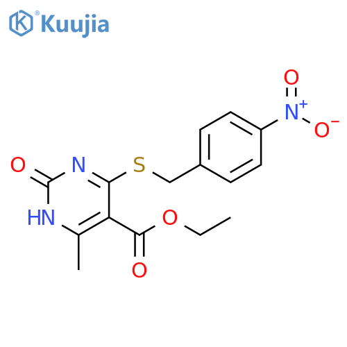 ethyl 6-methyl-4-{(4-nitrophenyl)methylsulfanyl}-2-oxo-1,2-dihydropyrimidine-5-carboxylate structure