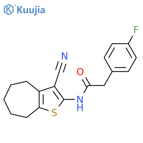 N-{3-cyano-4H,5H,6H,7H,8H-cycloheptabthiophen-2-yl}-2-(4-fluorophenyl)acetamide structure