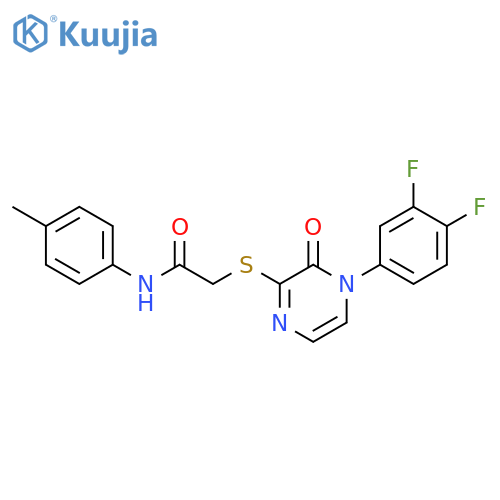 2-{4-(3,4-difluorophenyl)-3-oxo-3,4-dihydropyrazin-2-ylsulfanyl}-N-(4-methylphenyl)acetamide structure