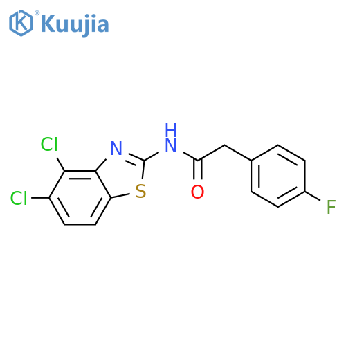 N-(4,5-dichloro-1,3-benzothiazol-2-yl)-2-(4-fluorophenyl)acetamide structure