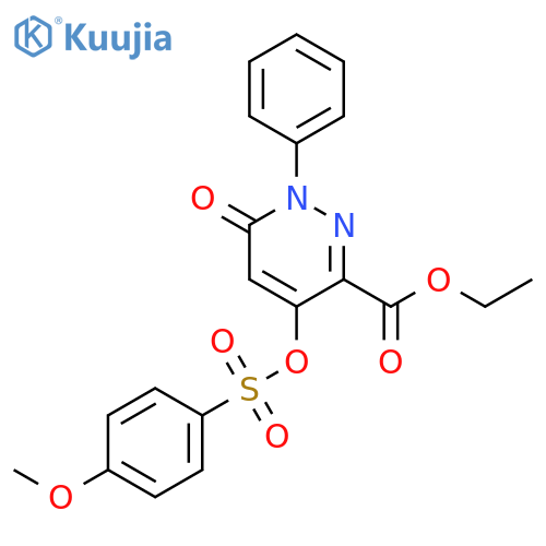 ethyl 4-(4-methoxybenzenesulfonyl)oxy-6-oxo-1-phenyl-1,6-dihydropyridazine-3-carboxylate structure