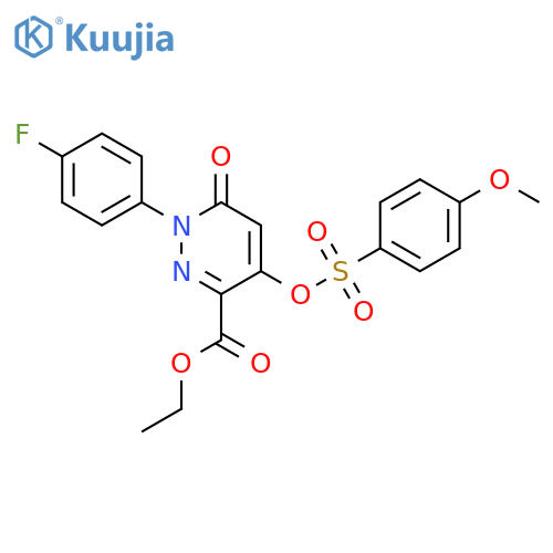 ethyl 1-(4-fluorophenyl)-4-(4-methoxybenzenesulfonyl)oxy-6-oxo-1,6-dihydropyridazine-3-carboxylate structure