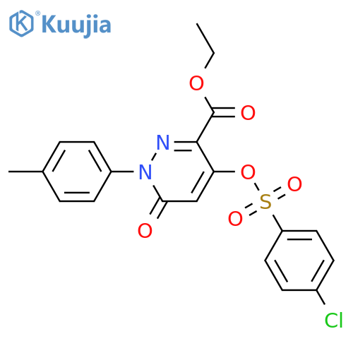 ethyl 4-(4-chlorobenzenesulfonyl)oxy-1-(4-methylphenyl)-6-oxo-1,6-dihydropyridazine-3-carboxylate structure