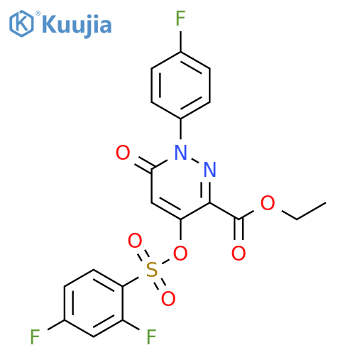 ethyl 4-(2,4-difluorobenzenesulfonyl)oxy-1-(4-fluorophenyl)-6-oxo-1,6-dihydropyridazine-3-carboxylate structure