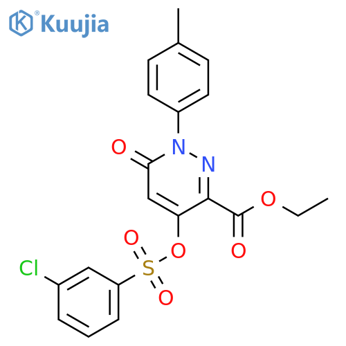 ethyl 4-(3-chlorobenzenesulfonyl)oxy-1-(4-methylphenyl)-6-oxo-1,6-dihydropyridazine-3-carboxylate structure