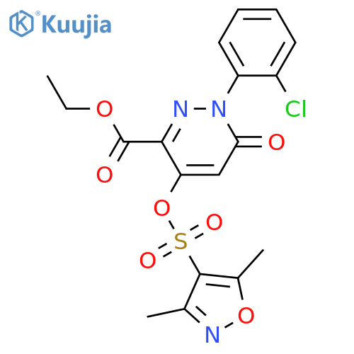 ethyl 1-(2-chlorophenyl)-4-{(3,5-dimethyl-1,2-oxazol-4-yl)sulfonyloxy}-6-oxo-1,6-dihydropyridazine-3-carboxylate structure