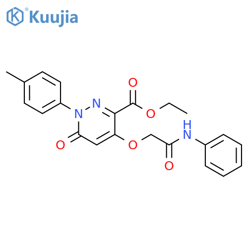 ethyl 1-(4-methylphenyl)-6-oxo-4-(phenylcarbamoyl)methoxy-1,6-dihydropyridazine-3-carboxylate structure